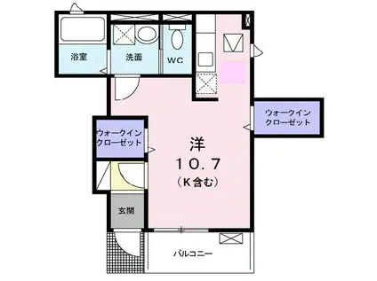 サウスウィンド(ワンルーム/1階)の間取り写真