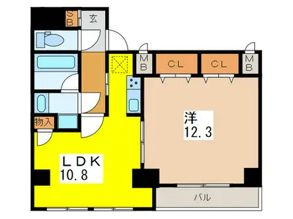 デイジーコート日本橋浜町(1LDK/10階)の間取り写真