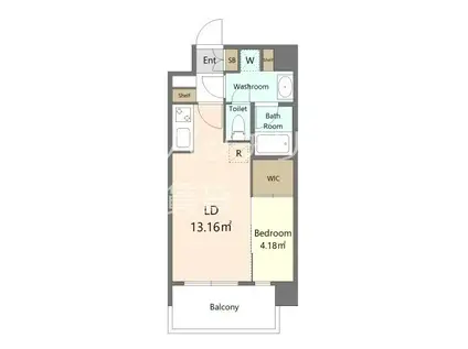ALIVIS六本松(1LDK/2階)の間取り写真