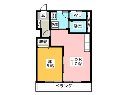 西荘ビル(2LDK/3階)の間取り写真