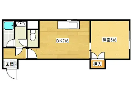 コートモンテンベール(1DK/2階)の間取り写真