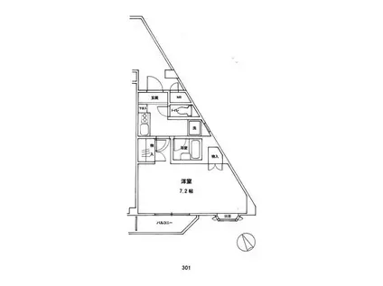 グリーンハイツ(1K/3階)の間取り写真