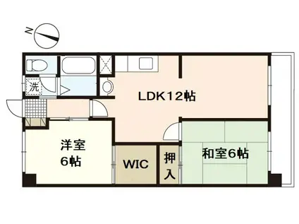 長尾マンション(2LDK/3階)の間取り写真