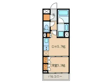 コスモグラシア学芸大学(1DK/1階)の間取り写真