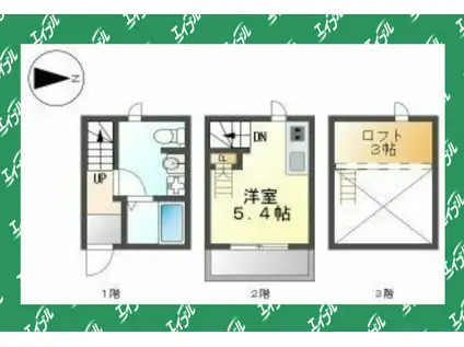 SAKURA白鳥(ワンルーム/1階)の間取り写真