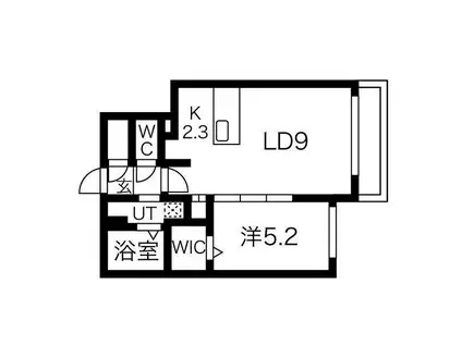 ベラージオ北22条(1LDK/3階)の間取り写真