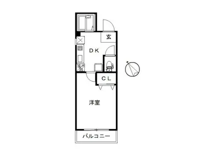 パークハイム(1K/3階)の間取り写真