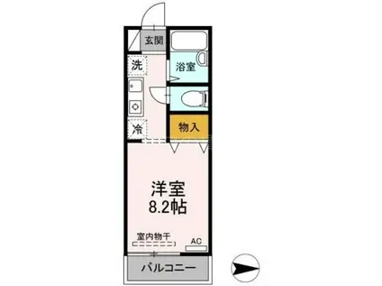 メゾンクアトロ(ワンルーム/1階)の間取り写真