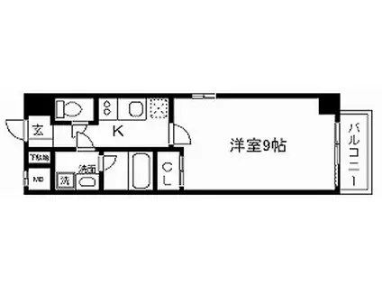 ＪＲ山陰本線 丹波口駅 徒歩13分 9階建 築18年(1K/7階)の間取り写真