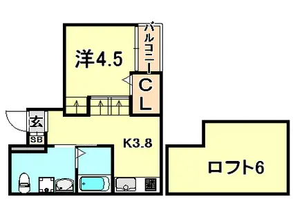 エクル海運町(1K/1階)の間取り写真