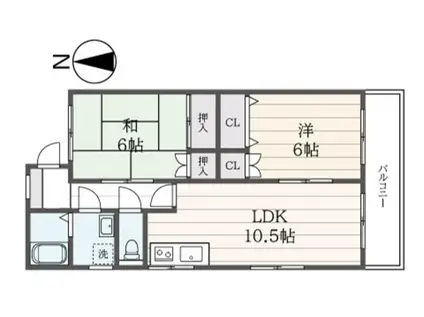 サンロージェ(2LDK/2階)の間取り写真