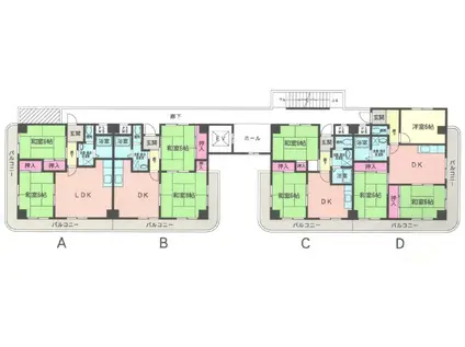 カスカード新田I(2DK/2階)の間取り写真
