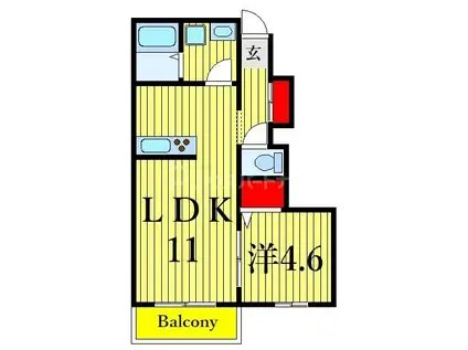 グリンゲイブルスの家(1LDK/1階)の間取り写真