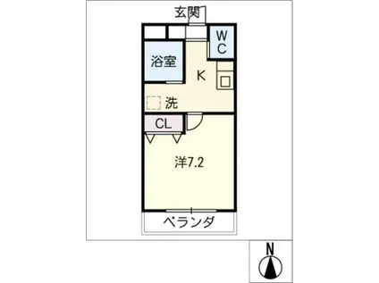 A・CITY野跡(1K/2階)の間取り写真