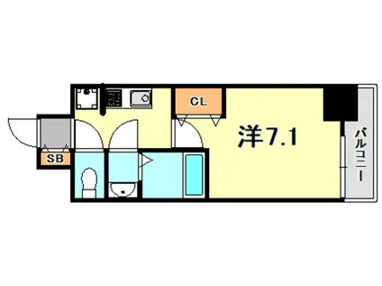 フレシール昭和通(1K/10階)の間取り写真