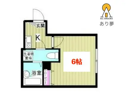 リバーサイド滝頭B棟(1K/2階)の間取り写真