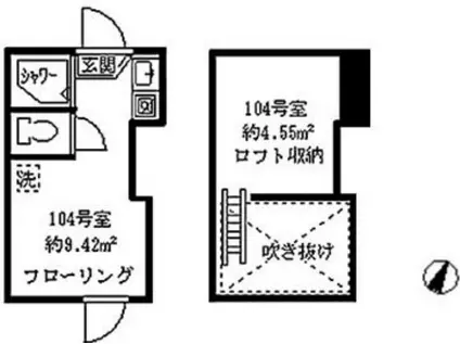 ソフィアハミング(ワンルーム/2階)の間取り写真
