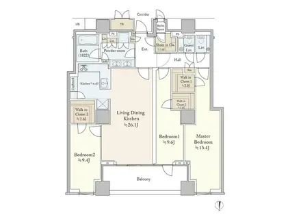 三田ガーデンヒルズPARK MANSION(3SLDK/8階)の間取り写真