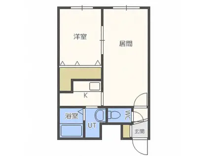 グランメール元町(1LDK/1階)の間取り写真