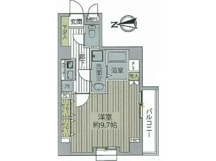 ガラ・シティ芝公園(1K/13階)の間取り写真