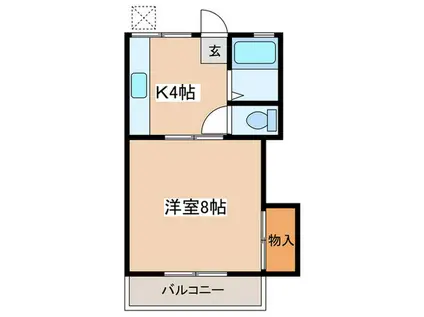 第3南ハイツ(1K/2階)の間取り写真