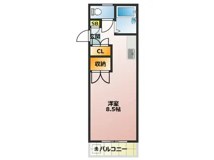 ハイツインディゴ(1K/1階)の間取り写真