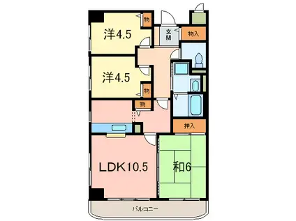 カサ・セルバ(3LDK/11階)の間取り写真