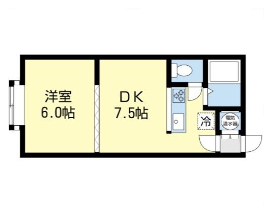 パークアベニューII(1DK/2階)の間取り写真