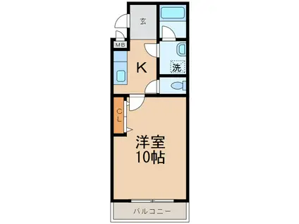 フジパレスジーナ(1K/2階)の間取り写真