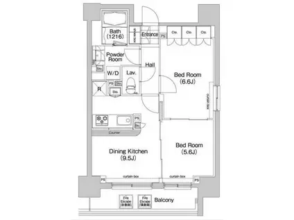 コンフォリア三田イースト(2DK/9階)の間取り写真