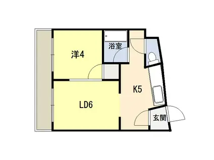 カーサ・プリオールV(1LDK/4階)の間取り写真