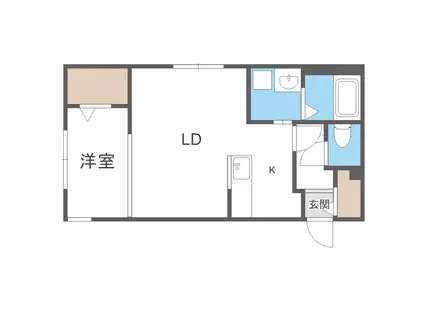 ヴィクトワール麻生(1LDK/3階)の間取り写真
