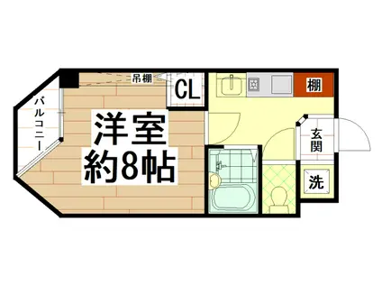 フローラルながせ(1K/2階)の間取り写真