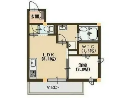 ブラン シェトワ(1LDK/2階)の間取り写真
