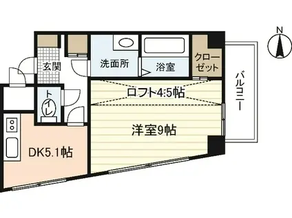 DOLCE廿日市(1DK/3階)の間取り写真