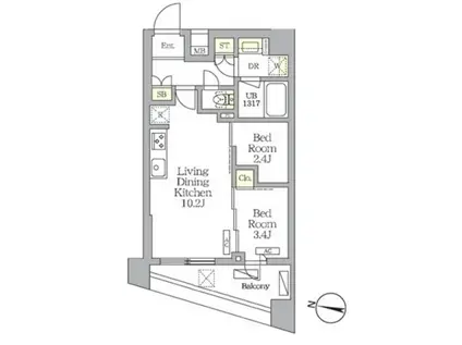ノガタレジデンス(2LDK/3階)の間取り写真
