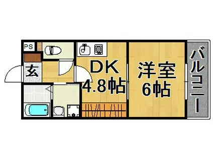 CASAMENTO BALZA(1DK/1階)の間取り写真