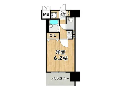 パラシオ塚本III(1K/4階)の間取り写真