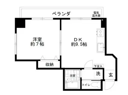 スペランサ(1DK/6階)の間取り写真