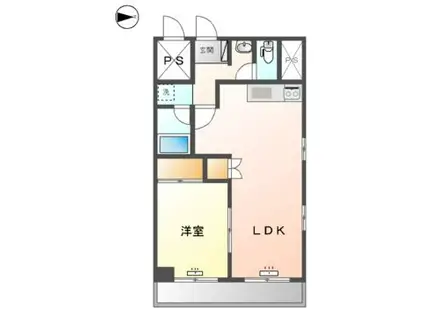 マンション山本 参番館(1LDK/7階)の間取り写真