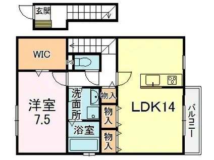 ヌーベルシャトーIII(1LDK/2階)の間取り写真