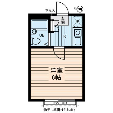 ディアコート町田(1K/1階)の間取り写真