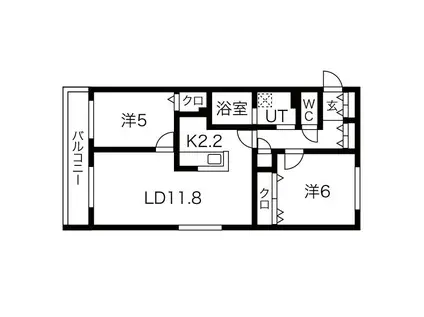 LIEN-N23(2LDK/1階)の間取り写真