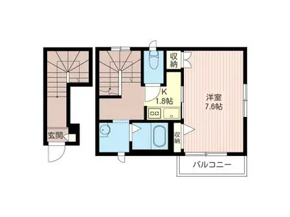 パルテールSONO(1K/1階)の間取り写真