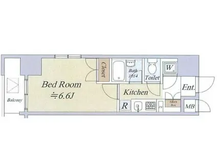 グラーサ銀座イースト(1K/11階)の間取り写真