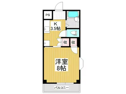 ストリーム牧尾(1K/1階)の間取り写真