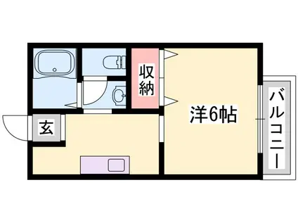 サンライフ・アイC棟(1K/2階)の間取り写真