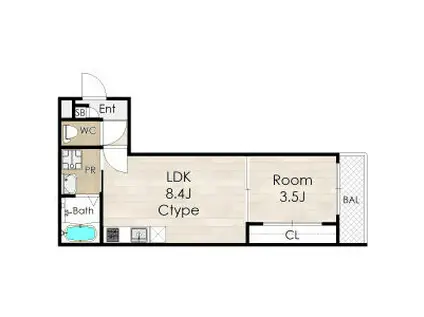 TIO RUHE (1LDK/1階)の間取り写真