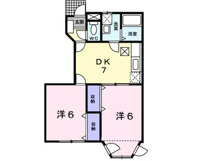 フラワーバード(2DK/1階)の間取り写真