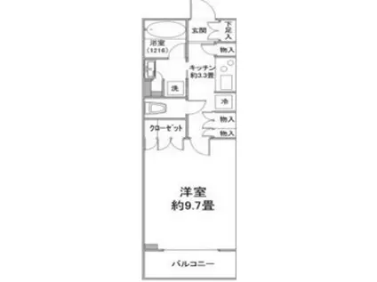 富久クロスグリーンレジデンス(1K/5階)の間取り写真